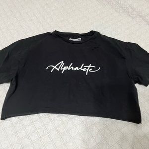 Alphalete Black Cropped T Shirt